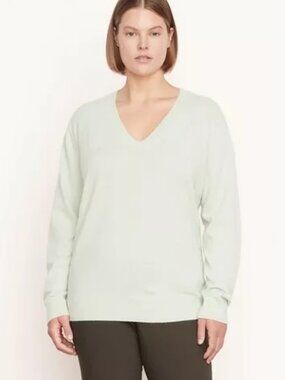 Vince Mint Green 100% Cashmere V-Neck Sweater Plus Size 1X Quiet Luxury
